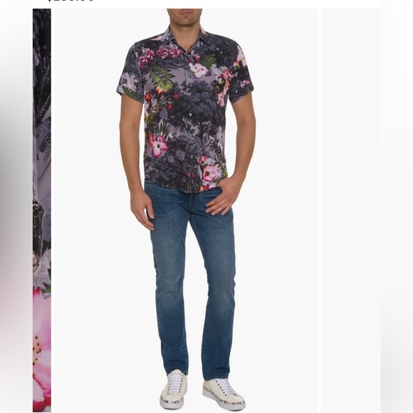 NWT Robert Graham Langham Floral Short Sleeve Button-Up Shirt - Picture 3 of 6